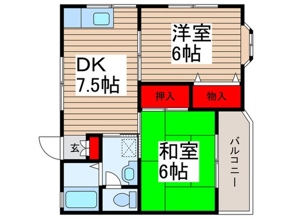 オンダハイツ第２の物件間取画像